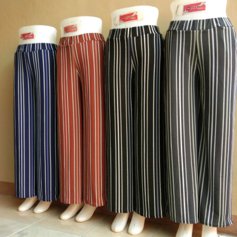 Kulot Panjang Crepe Salur Garis