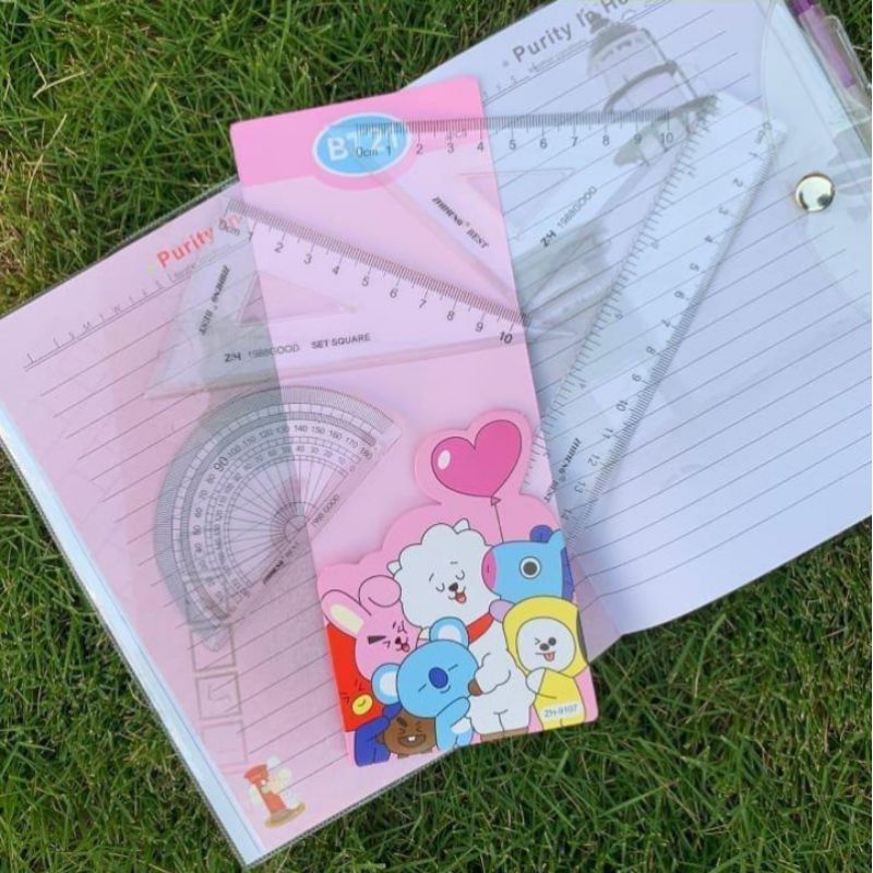 

[BISA COD] Set penggaris BT21 busur derajat BT21