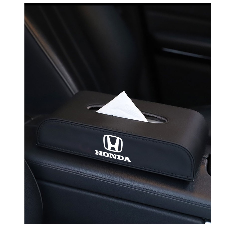 Kulit berkualitas tinggi Tempat Tisu Mobil Untuk Honda logo KOTA JAZZ CIVIC HRV CRV BRV Accord Odyssey