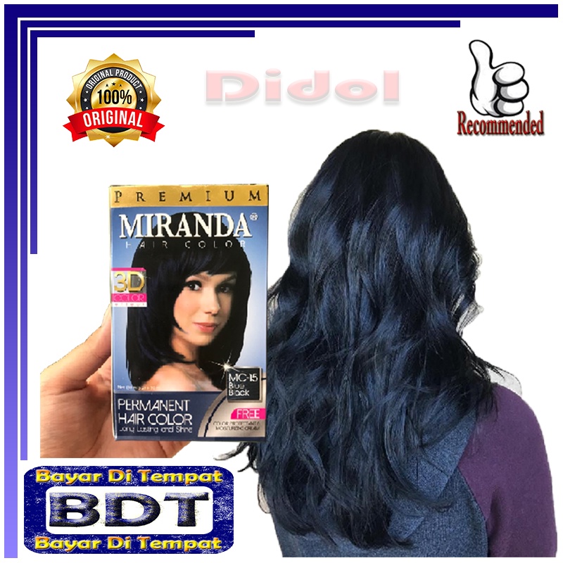 Pewarna Rambut Permanen Miranda Hair Color Premium MC-15 Blue Black Pewarna rambut yang Bagus Cat Ra