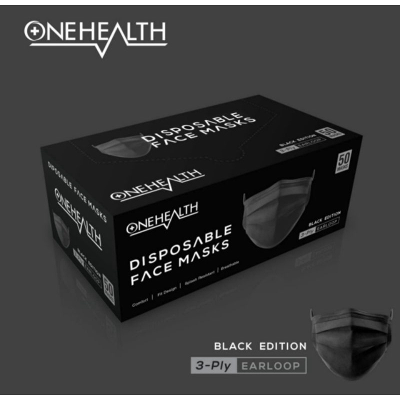 Masker Black Edition 3 Ply Onehealth