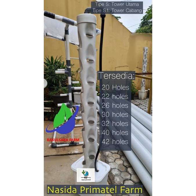 HIDROPONIK TOWER TIPE PVC26 FULL SET