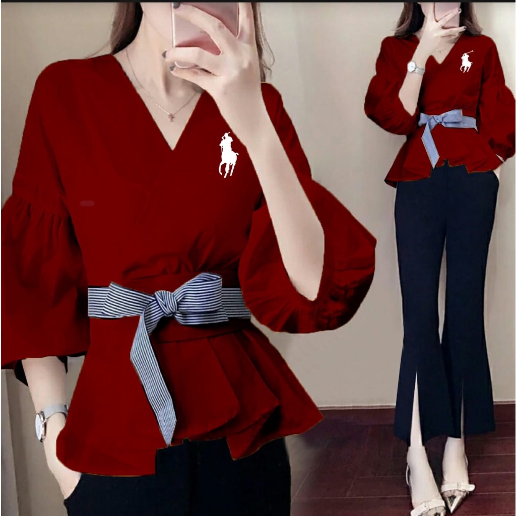 *[MCFK] Blouse Wanita Terbaru / Blouse Peplum / Atasan Korea / Blouse Printing / Blouse Korea