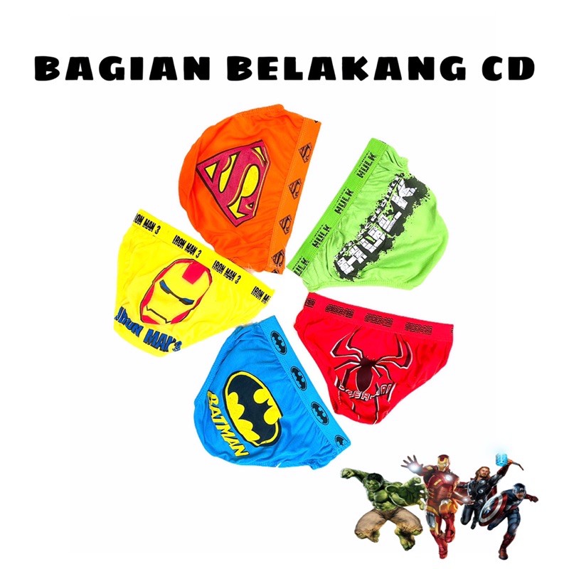 (BISA COD) 1 LUSIN CD CELANA DALAM ANAK LAKI LAKI AVENGERS/CD BOXER ANAK COWOK AVENGERS 2 3 4 5 TH