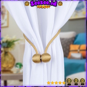 Tali Pengikat Tirai Gorden Magnetic Curtain Clip 2 PCS - A66 - Golden
