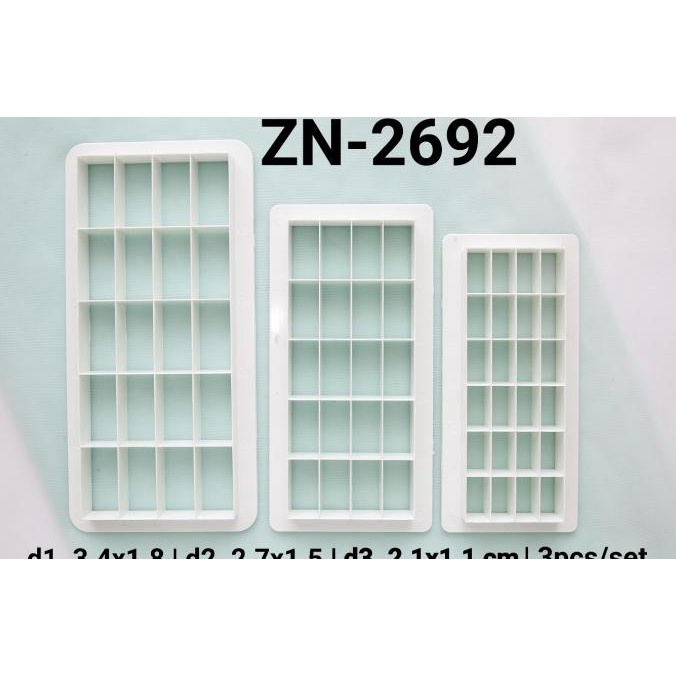 +++++] ZN-2692 Cutter embosser cetakan fondant cookie cutter kotak persegi