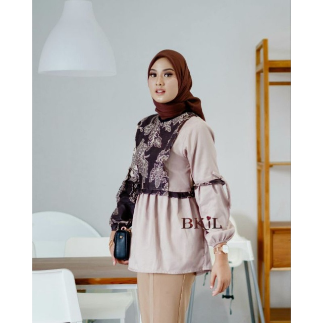 BAJU BATIK WANITA MODERN MONALISA GENES M,L,XL asli PEKALONGAN