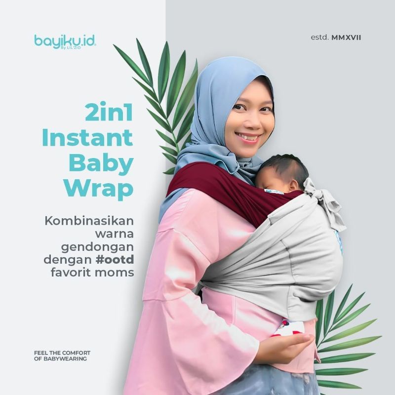 gendongan geos 2in1 instan baby wrap bayiku.id