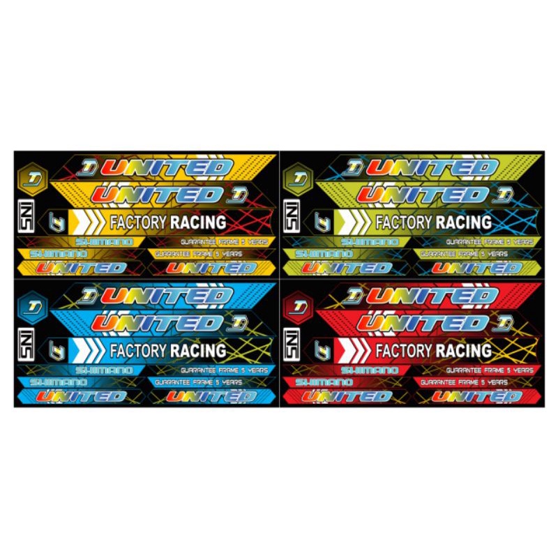 stiker sepeda bmx 12 16 18 isi 4 united mengkilap