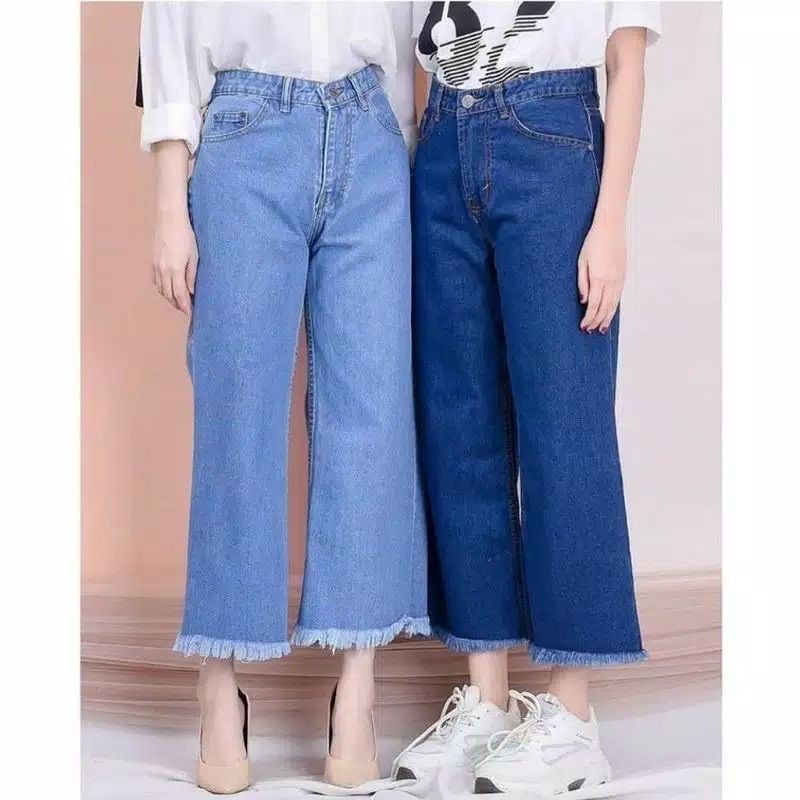 HIGHT WAIST KULOT JEANS WANITA PREMIUM