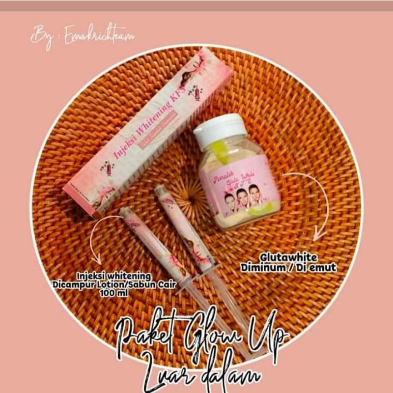 susu GLUTA WHITENING KFS + INJEKSI WHITENING KFS /PEMUTIH AMPUH