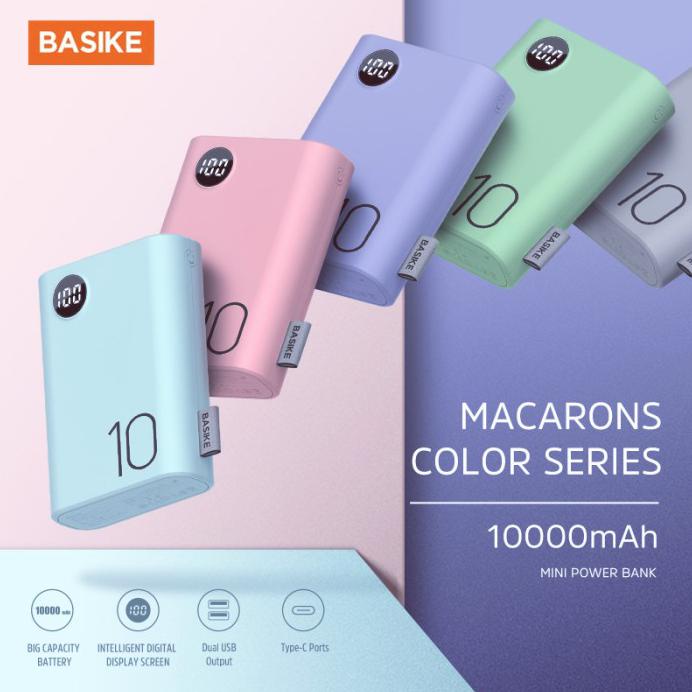 POWER BANK DUAL USB LCD BASIKE 10000 MAH MINI MURAH FAST CHARGING 2 IN - PF23P PURPLE