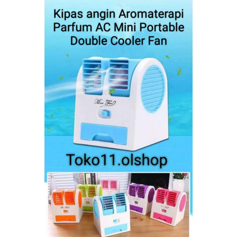 Kipas Angin Aromaterapi Parfum/AC Mini Portable Double Cooler Fan⭐Toko11⭐