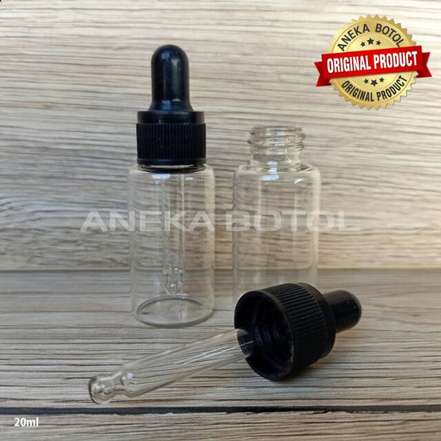 BOTOL PIPET HITAM 20 ML BENING /AMBER / BOTOL SERUM