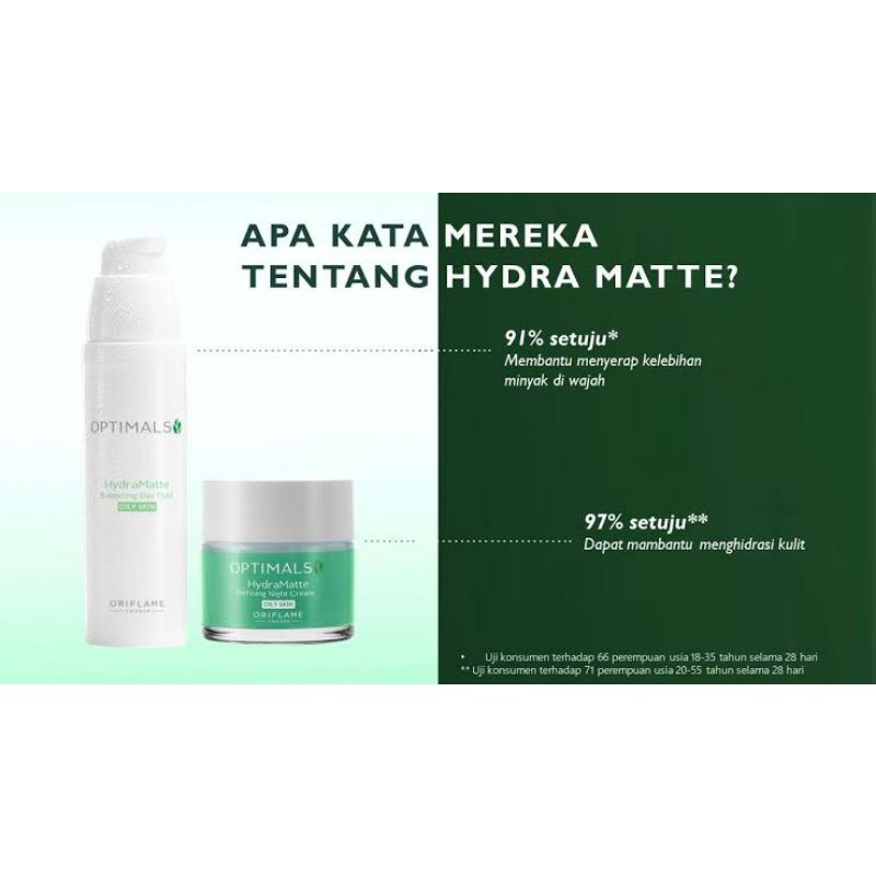 OPTIMALS HYDRA MATTE BALANCING DAY FLUID OILY SKIN / OPTIMALS HYDRA MATTE FACIAL TONER FOR OILY SKIN / OPTIMALS HYDRA MATTE REFINING NIGHT CREAM OILY SKIN / KULIT BERMINYAK