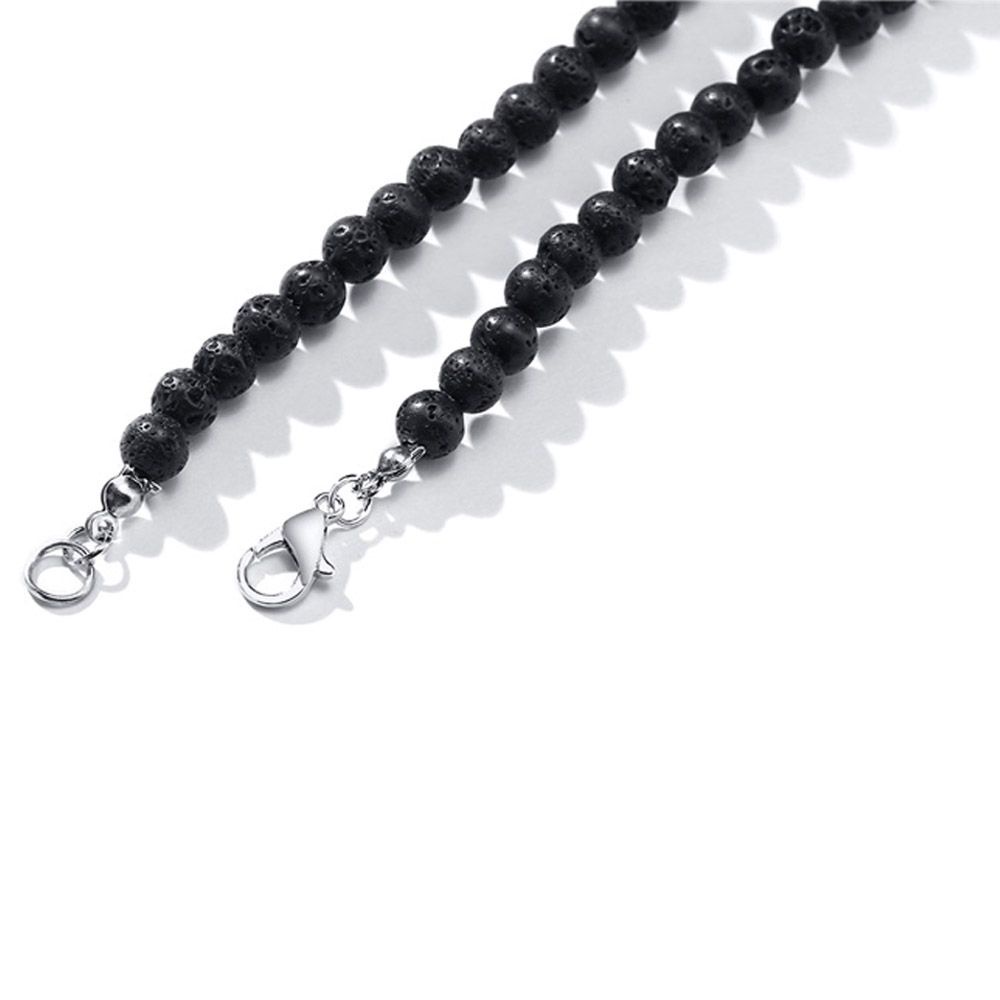 Chookey Kalung Manik Batu Hematite Reiki Vulkanik Gaya Etnik Handmade Untuk Pria Balance