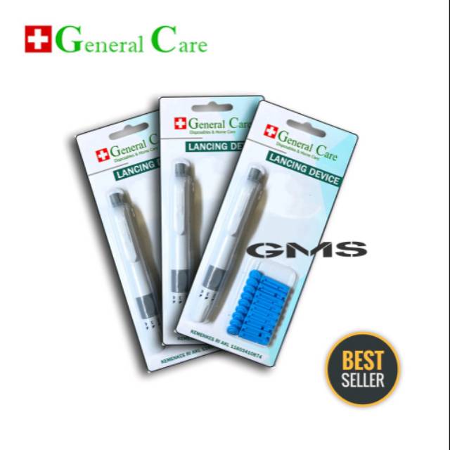 Lancing Device With Blood Lancet 10 Pcs General Care