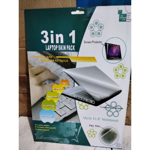 PAKET 3in1 ANTI GORES NOTEBOOK 14 INCH, PELINDUNG KEYBOARD, Pelindung Body Luar Laptop untuk 14&quot;
