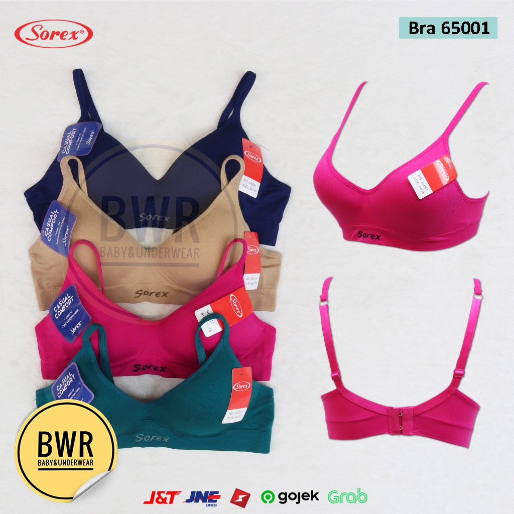 BH Sorex 65001 Sport Polos / Bra Busa Cup Sedang Tanpa Kawat Kait 2 - Bwr