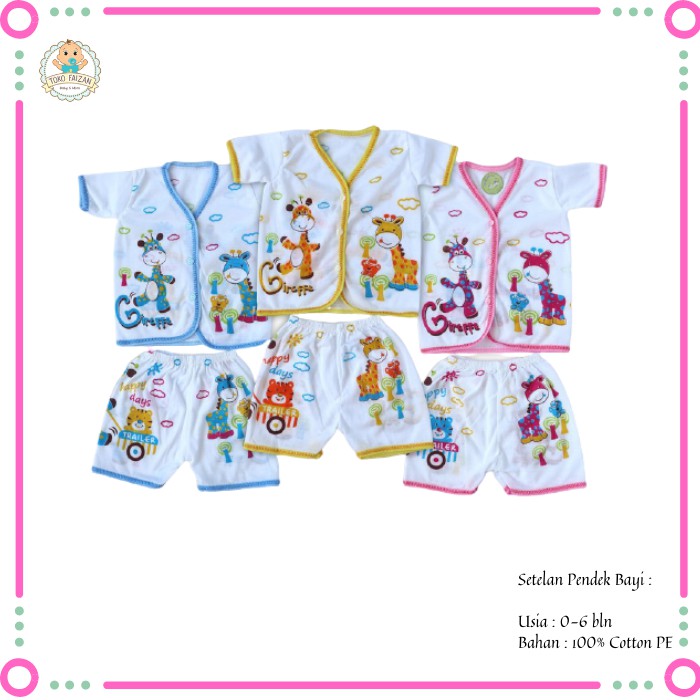 SETELAN BAJU BAYI COWOK CEWEK  0-6 BULAN SETELAN BAJU PENDEK BAJU BAYI PAKAIAN BAYI