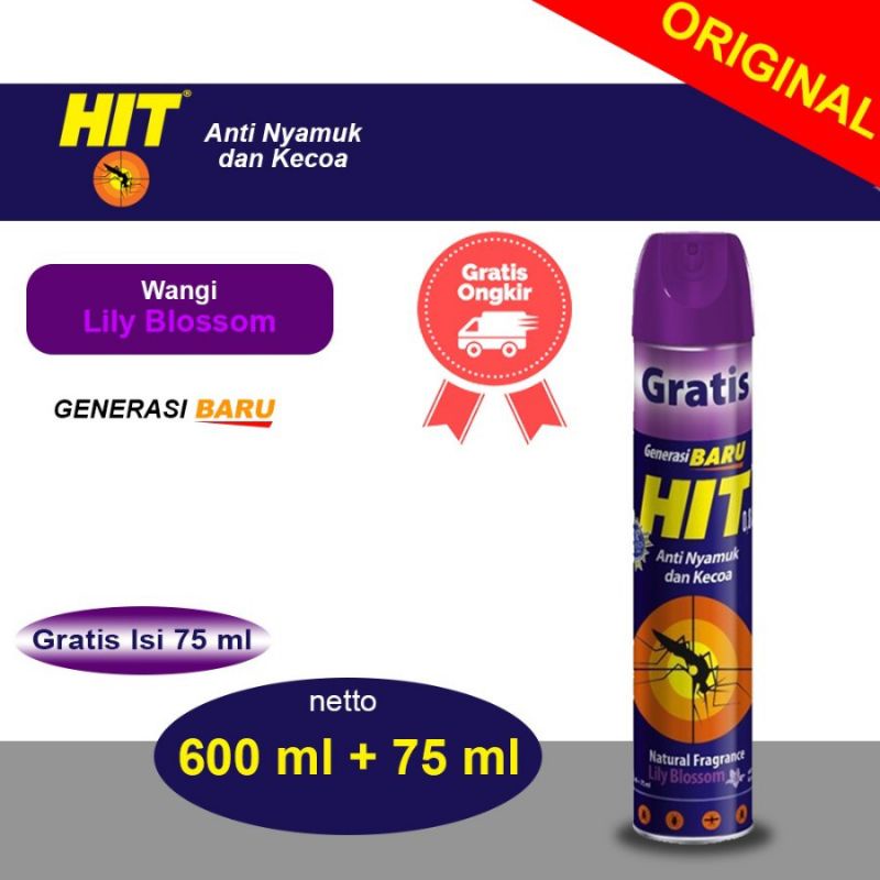 HIT Anti Nyamuk dan Kecoa Aerosol 600 ml , 415 ml , 200 ml