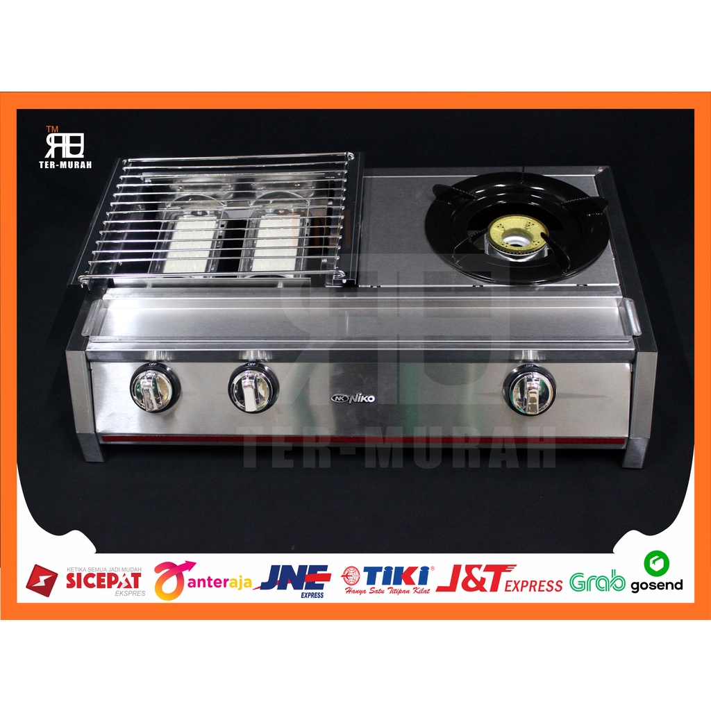 KOMPOR GRS NIKO PEMANGGANG 2IN1 2 BURNER GRILL 1 BURNER STOVE NK