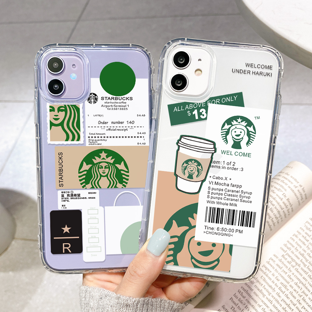 iPhone case 6 6plus 7plus 8 plus 7 8 X XS XR XSMAX 11 11pro 11promax 12 12pro 12promax clear cover Starbucks popular style transparent shockproof