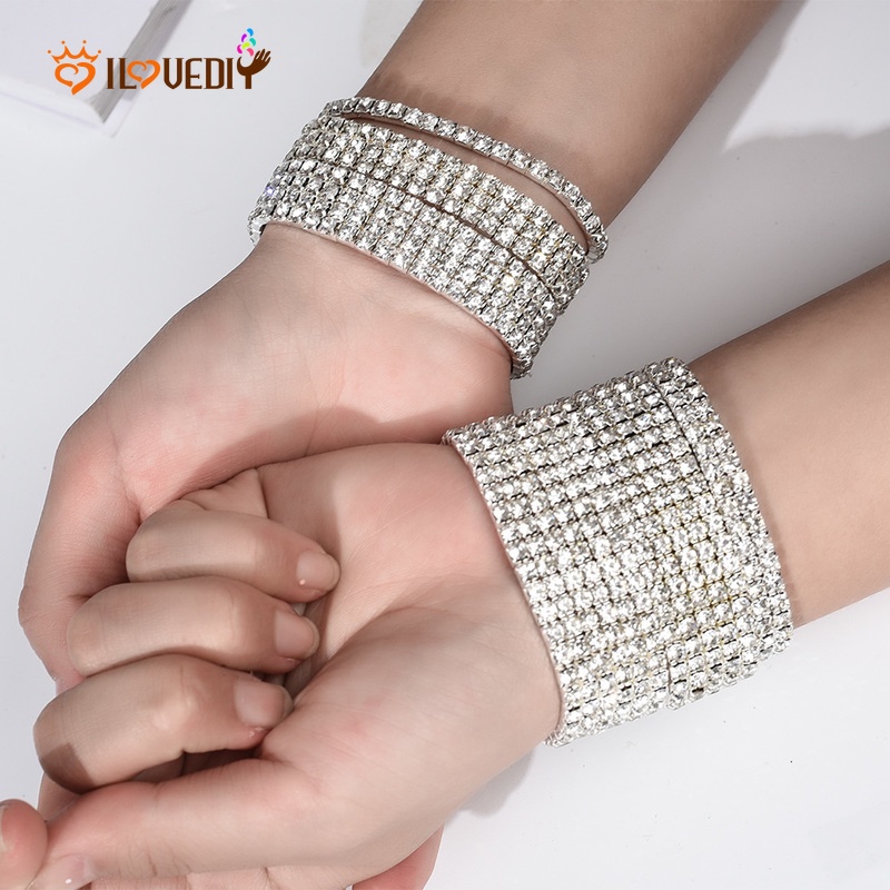 Gelang Kristal Zircon Berlian Imitasi Multilayer Untuk Wanita