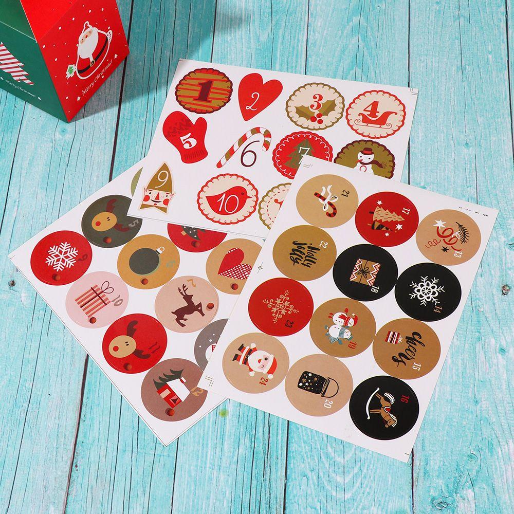 R-flower Christmas Paper Sticker Kemasan Kue Kering Ornamen Sealing Number Stiker