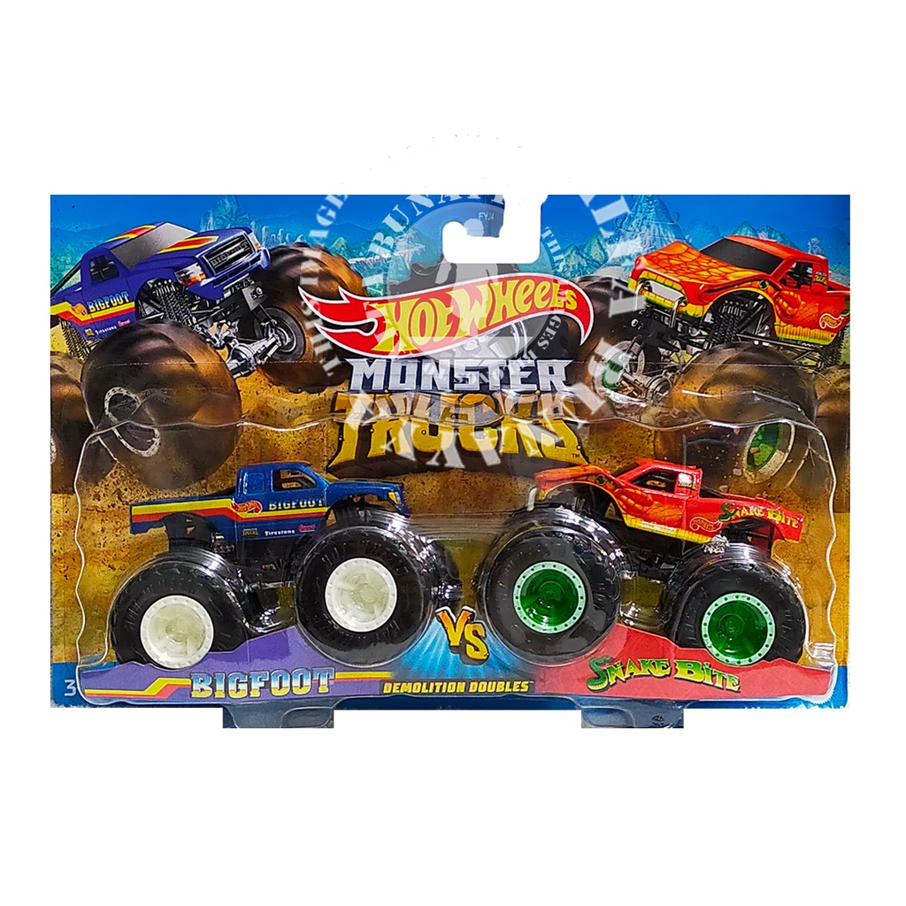 HOT WHEELS Monster Trucks Double - Hotwheels Truck Original Isi 2 - Die Cast Ori