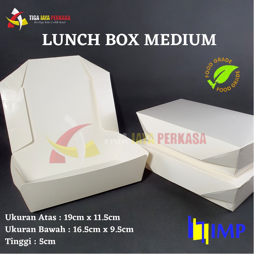 PAPER FOOD LUNCH BOX MEDIUM/ LUNCH BOX M @50 PCS !! FOOD GRADE!!
