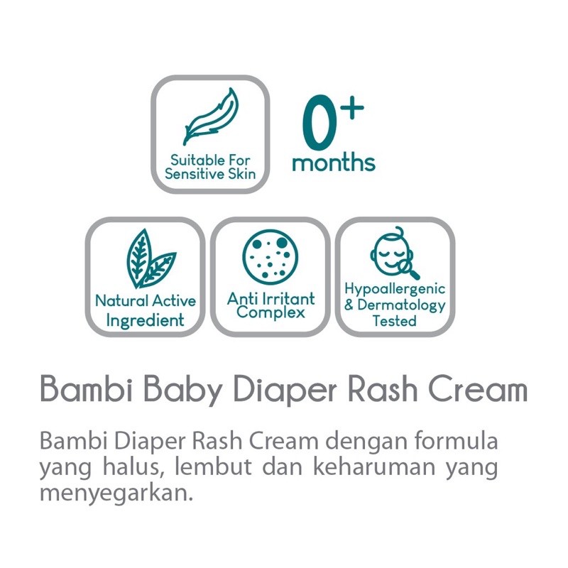 Bambi Rash Cream - Krim ruam bayi/Baby diaper cream