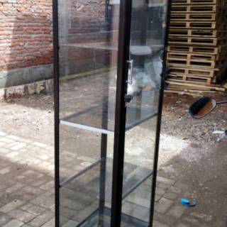  Lemari  Serbaguna Aluminium  1  Pintu  Frame Coklat Kaca  Polos 