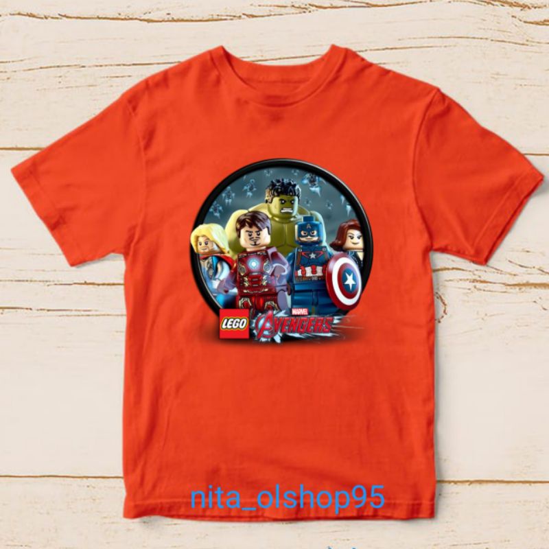 baju anak lego Marvel superhero kaos lego