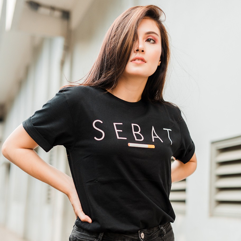 WOLES Original Sebat T shirt Black - Kaos Hitam Cotton Combed 24s Unisex