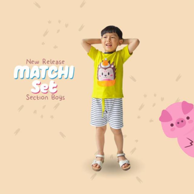 Matchi Set Bop Jump Inc Setelan Baju Kaos Pendek Anak