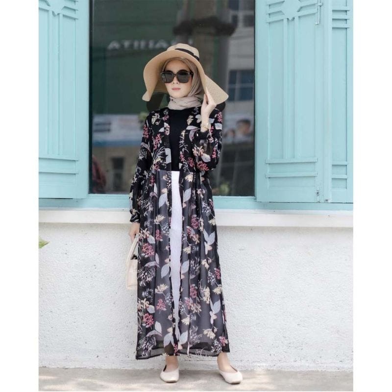 ZELENA LONG CARDI / LONG CARDIGAN / LONG OUTER / LONG CARDI MOTIF / LONG CARDI CERUTI / CARDIGAN MOT