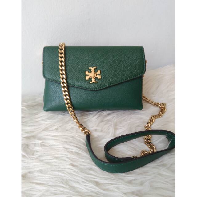 Tas TB Kira Mixed Material Crossbody Small Green Color