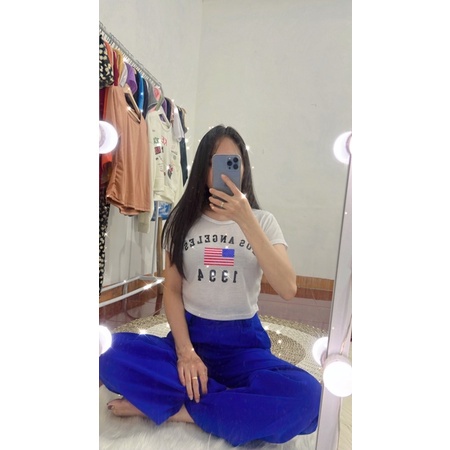 BEFAST - ZGW OOTD Kaos Crop AISNY / Crop Tee LA 1994 Rib (LD 88, P 45) / Crop Top Kekinian Remaja Wanita / Kaos Crop Terlaris / Crop Top Viral di TikTok / Kaos Lengan pendek Motif / Tshirt Bahan Adem