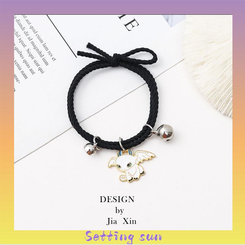 2 Pcs Fashion Magnet Gelang Hitam Dan Putih Toothless Beberapa Gelang Wanita Pria Pasangan Hadiah Perhiasan Aksesoris TN