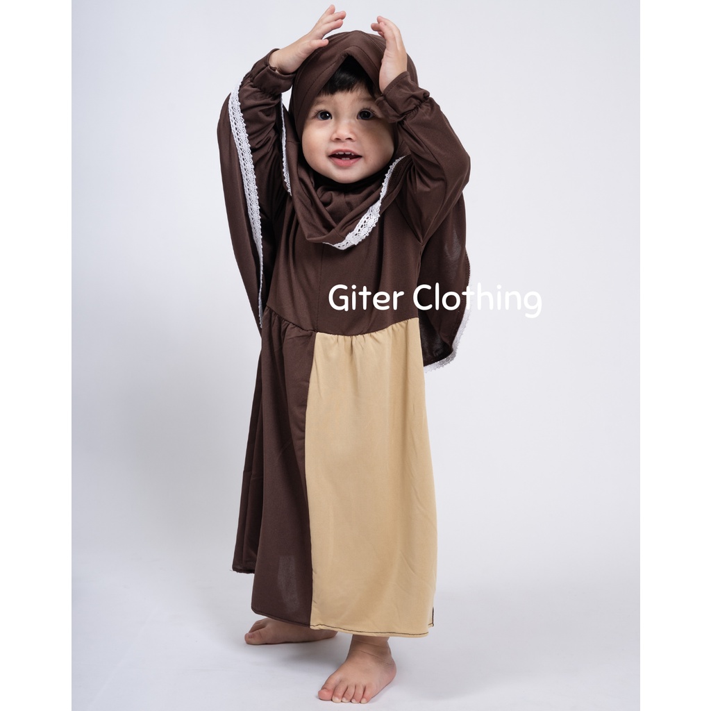 Gamis anak bayi Aisya set kids bahan jersey by giter's clothing