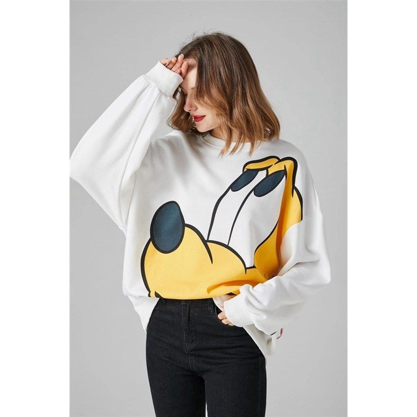 SWEATER DISNEY ZARA IMPORT MURAH 31939 / SWEATER PUTIH CEWEK - SALE