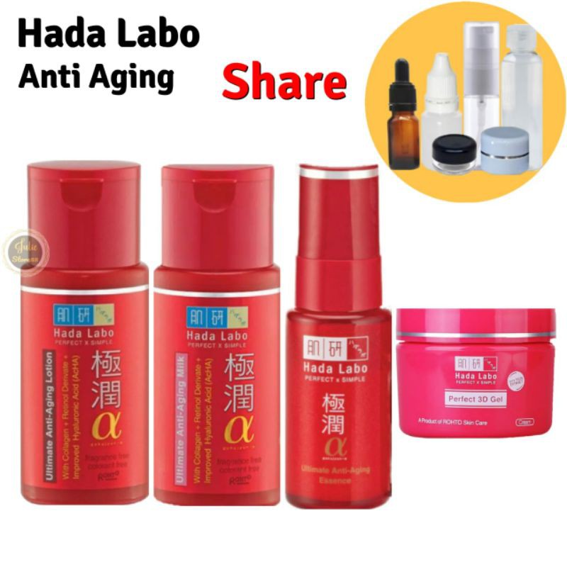 (Share) HADA LABO Gokujyun-A Ultimate Anti-Aging Lotion Milk Essence Perfect 3D Gel