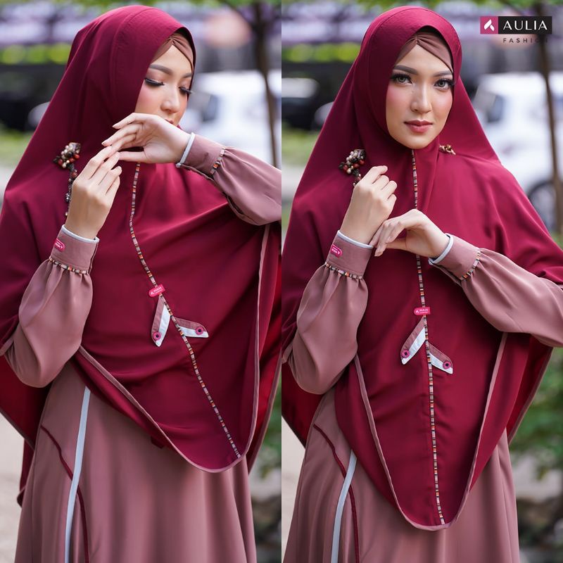 SET GAMIS LARISSA MOCCA MAROON/AULIA FASHION