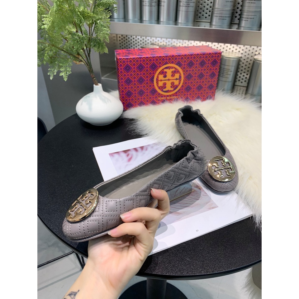 TORY BURCH  Sheepskin Double T LOGO Flat Ballet Shoes Women's Shoes