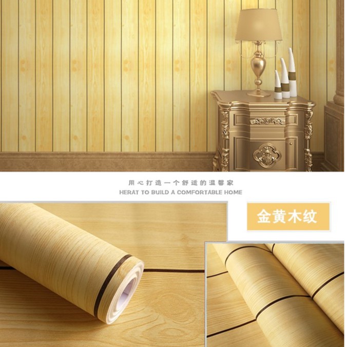 Wallpaper Sticker Dinding Kayu Kuning