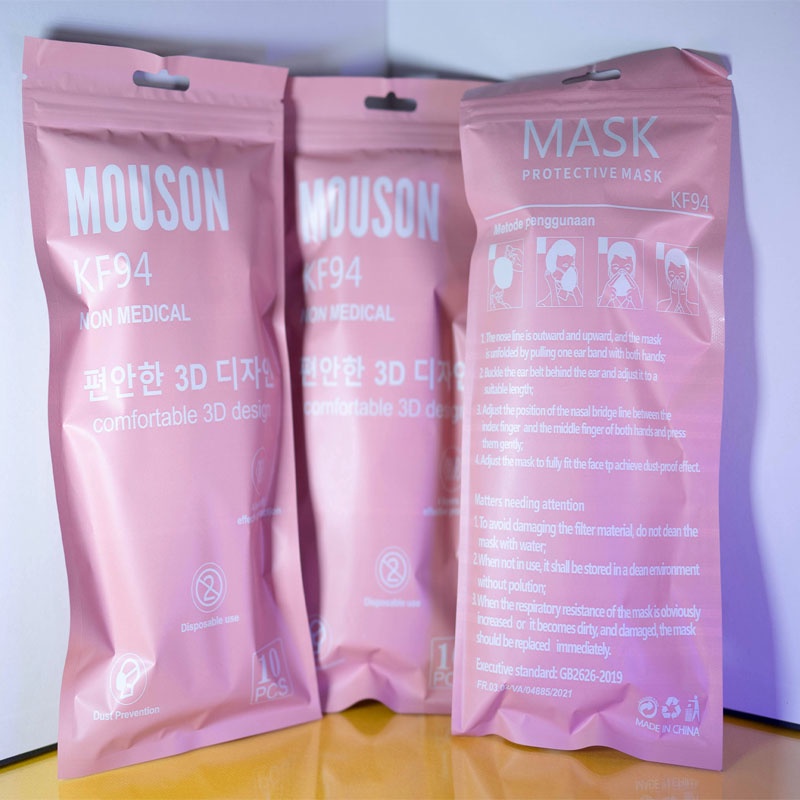 MASKER KF 94 MOUSON PROTECTIVE 4 Ply 10 pc Nude Pink