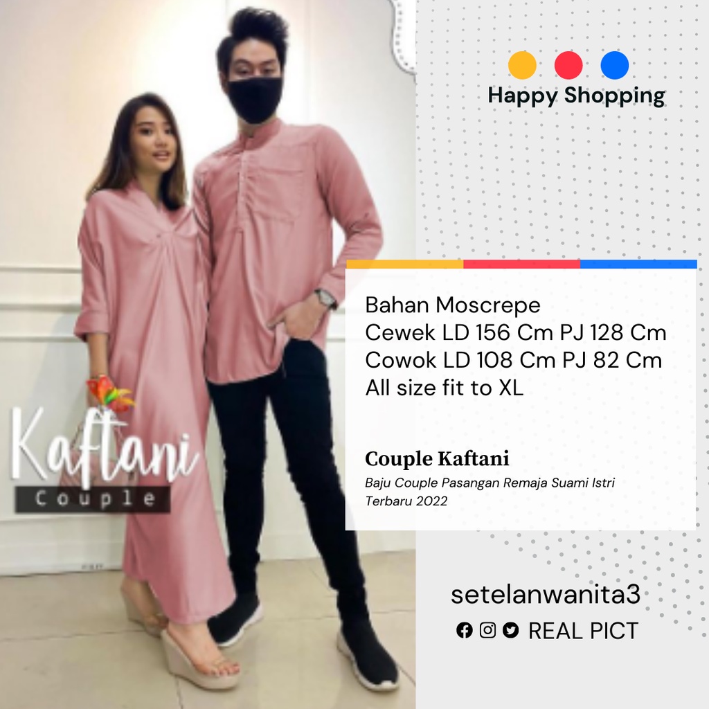 Baju Couple Pasangan Remaja Suami Istri Terbaru 2022 Dress Muslim Wanita Remaja Couple Kaftani Pasan