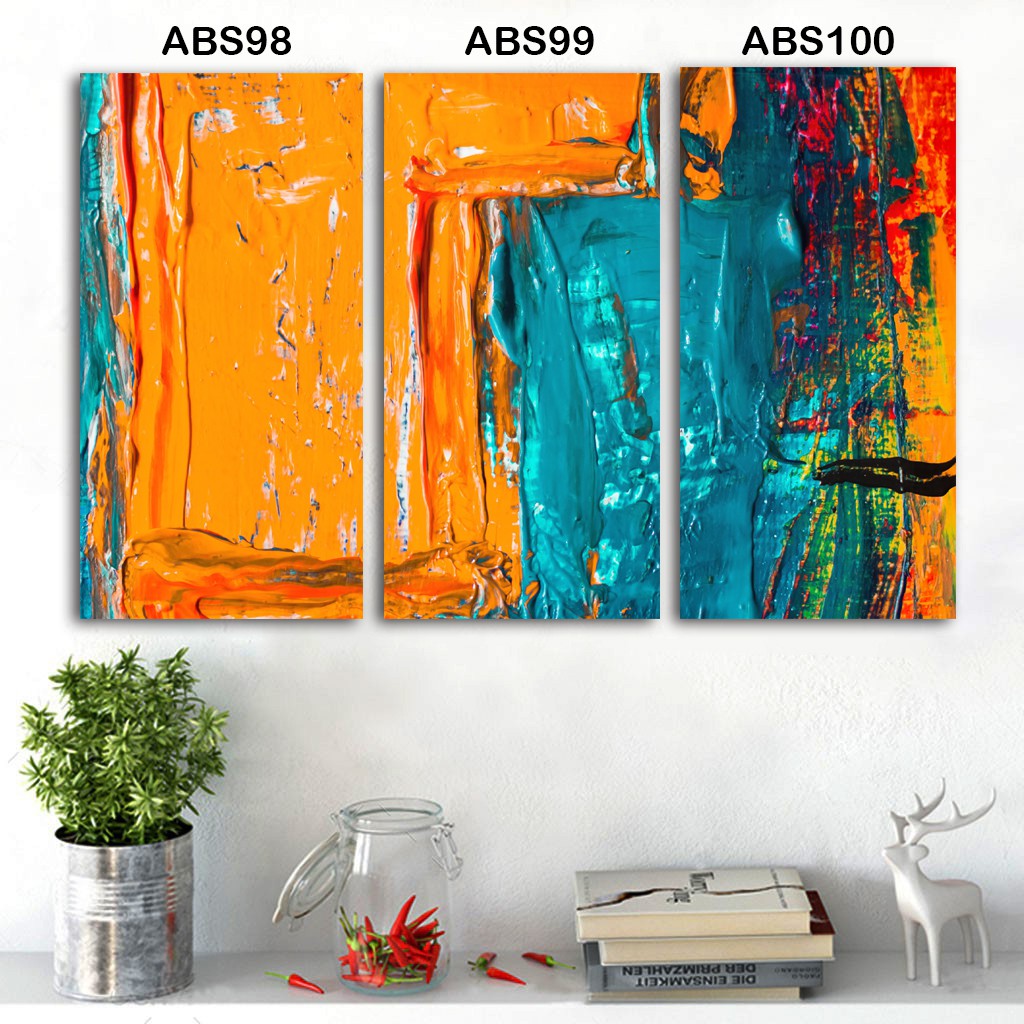 Dekosistem - Hiasan dinding poster kayu Pajangan minimalis Motif lukisan cat air abstrak murah