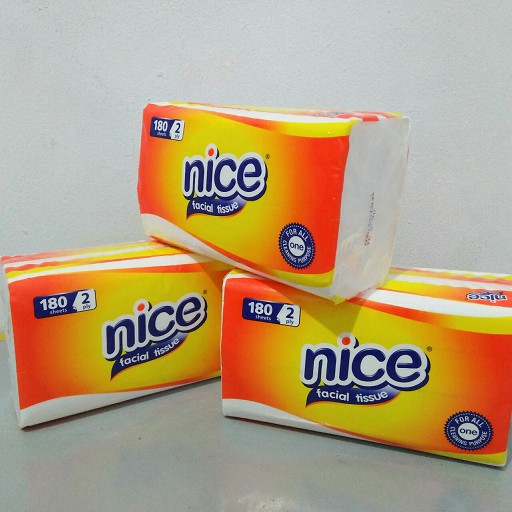 NICE Facial Tissue 180 Sheets 2 Ply / Tisu Tissu Travel Refill-1